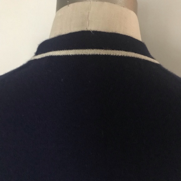 Vintage 50’s Intarsia by Pringle of Scotland navy open front cashmere cardigan - Picture 5 of 10